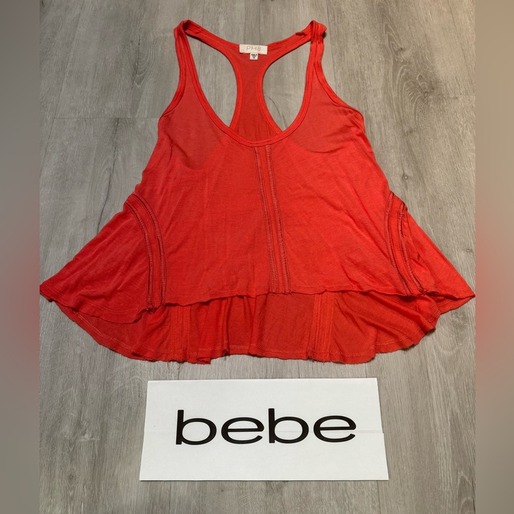 PH8 by Bebe Sport Tangerine Orange Racerback Tank - XS